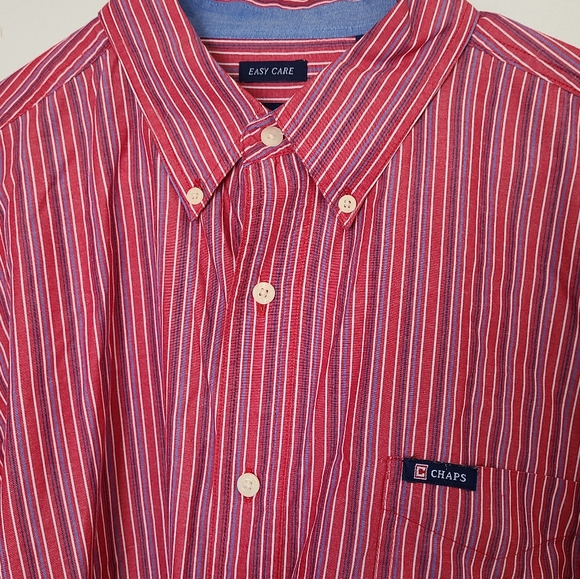 Chaps Men's Long Sleeve Dress Shirt, Size: XL Color: Red - Picture 5 of 14